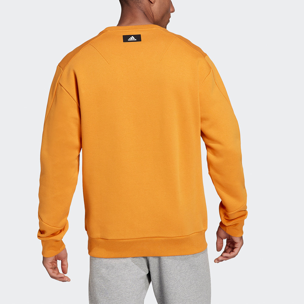 Худи Men's adidas Fi Wtr Crew Large Logo Printing Sports Round Neck Pullover Orange H46508 — фото 3