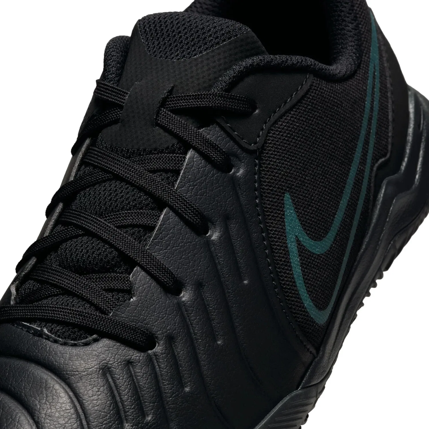 Детские кроссовки для мальчиков с кожаным верхом NIKE Jr. Tiempo Legend 10 Academy IC NIKE, Black Black Deep Jungle — фото 2