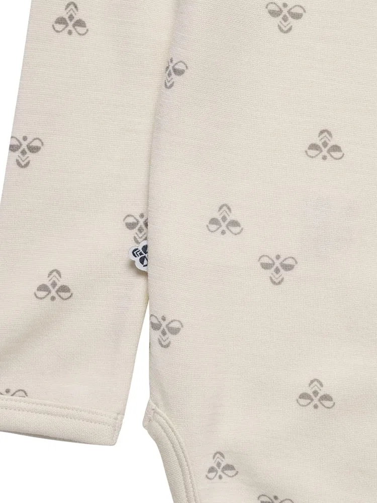 Боди детское с длинным рукавом Hmlmini Wool Body L/S Hummel, бежевый — фото 3