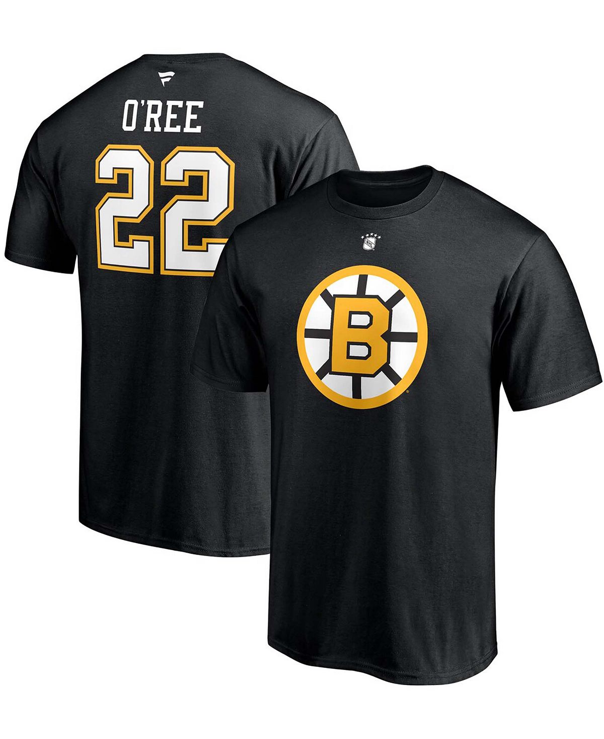 Мужская футболка willie o'ree black boston bruins authentic stack с именем и номером игрока на пенсии Fanatics, черный - фото