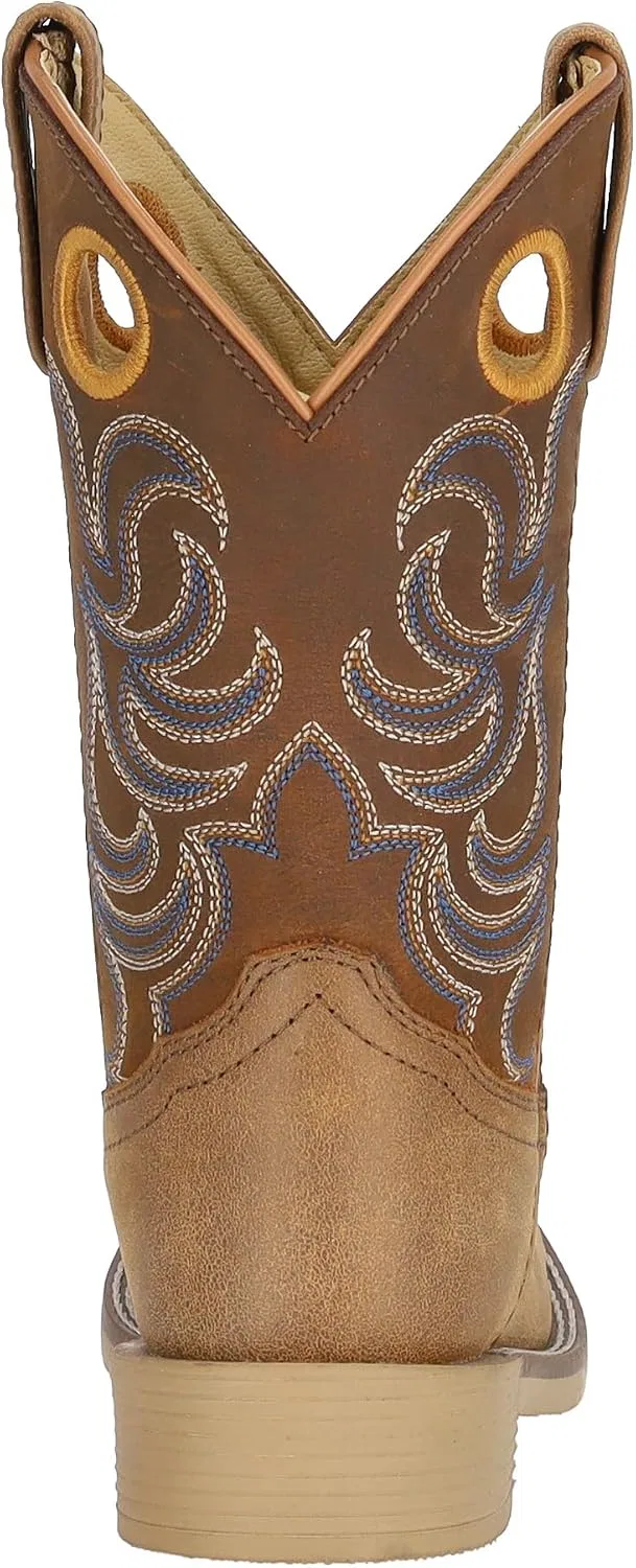 Детские ковбойские сапоги для мальчиков с квадратным носком Smoky Mountain Boots, Vintage Brown/Brown Oil Distressed — фото 3