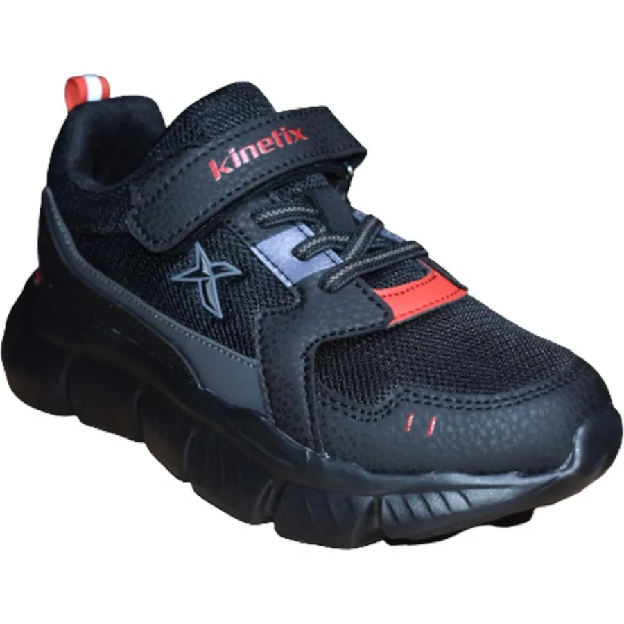 Детские спортивные кроссовки с липучками HELIUM J 1FX Kinetix, Черно-красный — фото 2