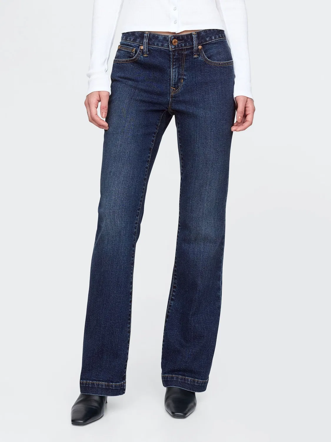 Джинсы bootcut, заниженная талия, Long and Lean Gap, синие — фото 3