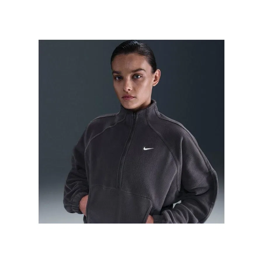 Женский свитшот Therma-Fit с высоким воротником, Nike, Серый — фото 2