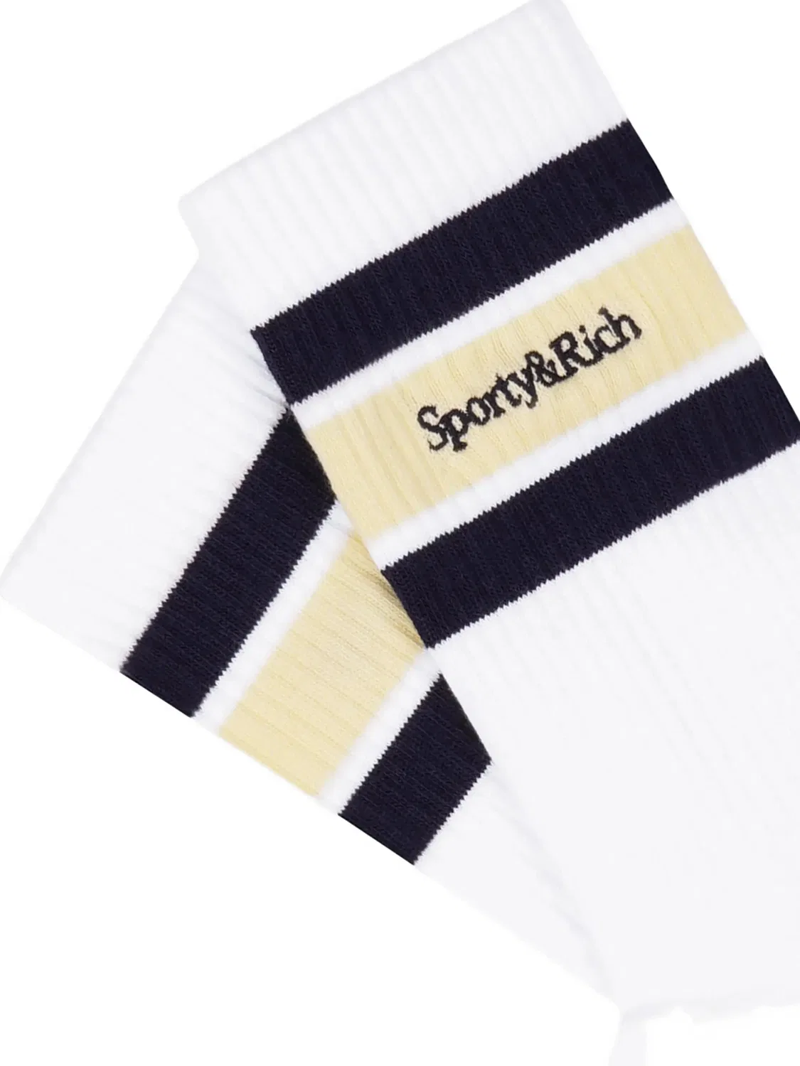 Полосатые носки с вышитым логотипом Sporty & Rich Kids, белый — фото 2