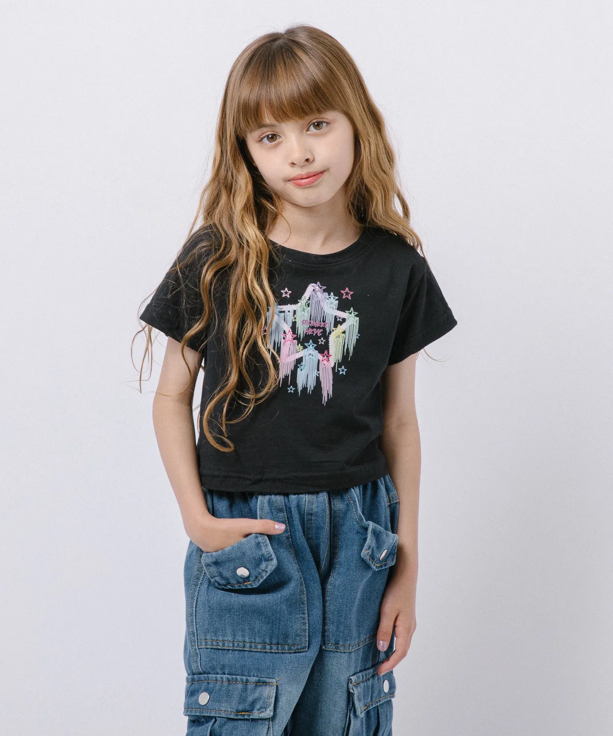 Детская футболка с принтом Pop Star Logo URBAN CHERRY, Black