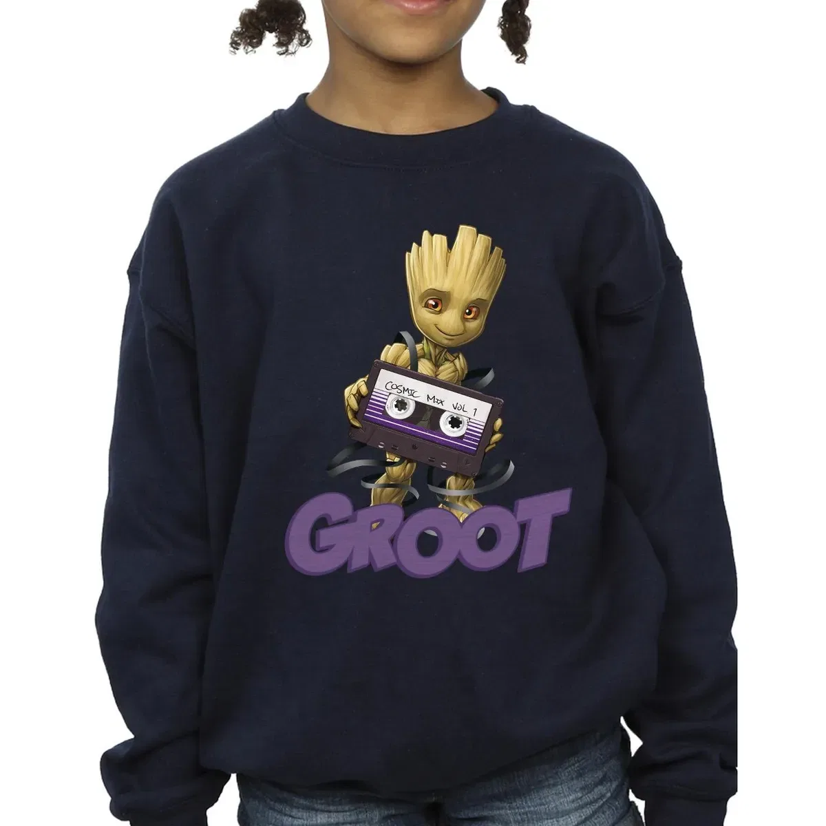Свитшот с принтом Groot Casette Guardians Of The Galaxy, Navy — фото 3