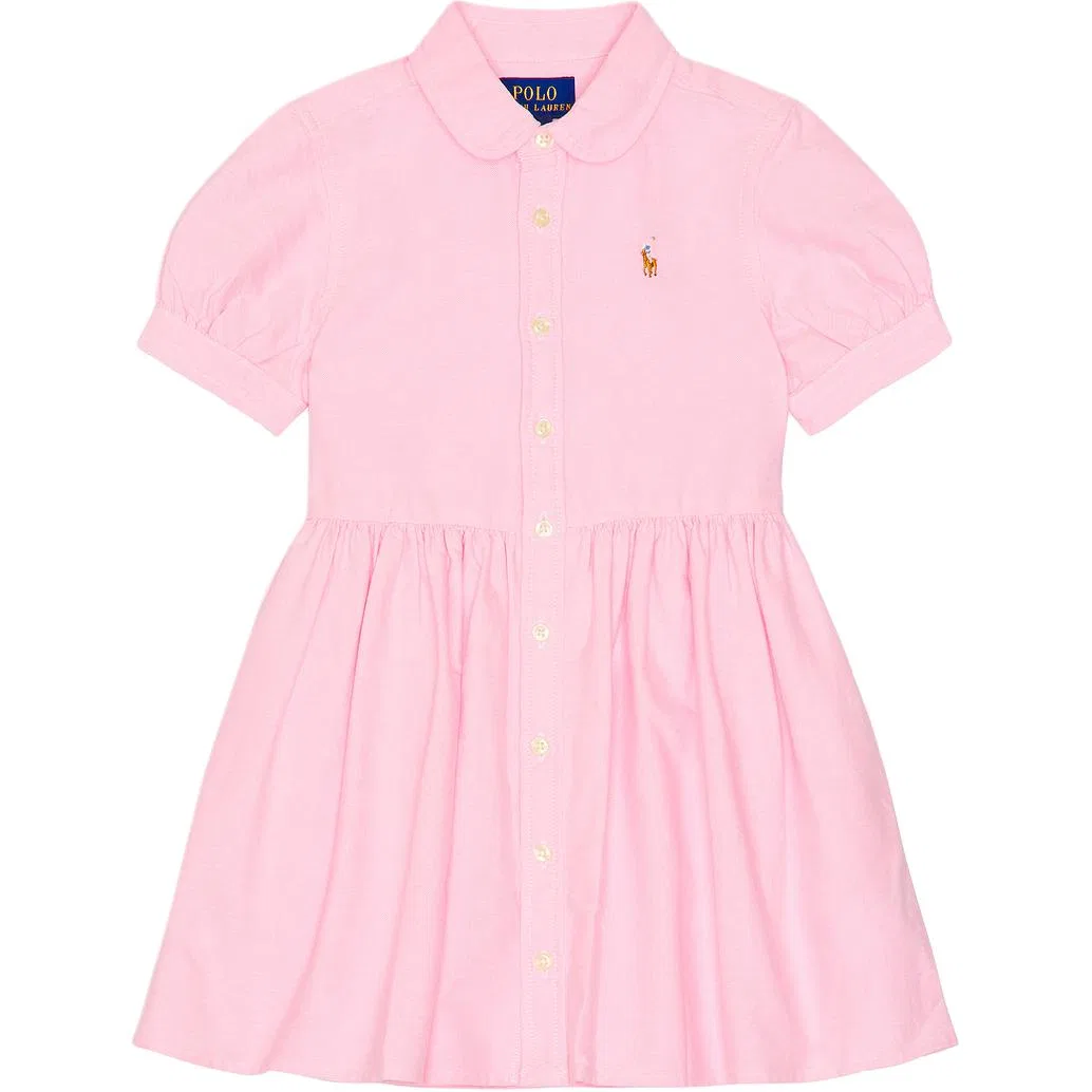 Детское платье для девочек с отложным воротником Polo Ralph Lauren, Pink