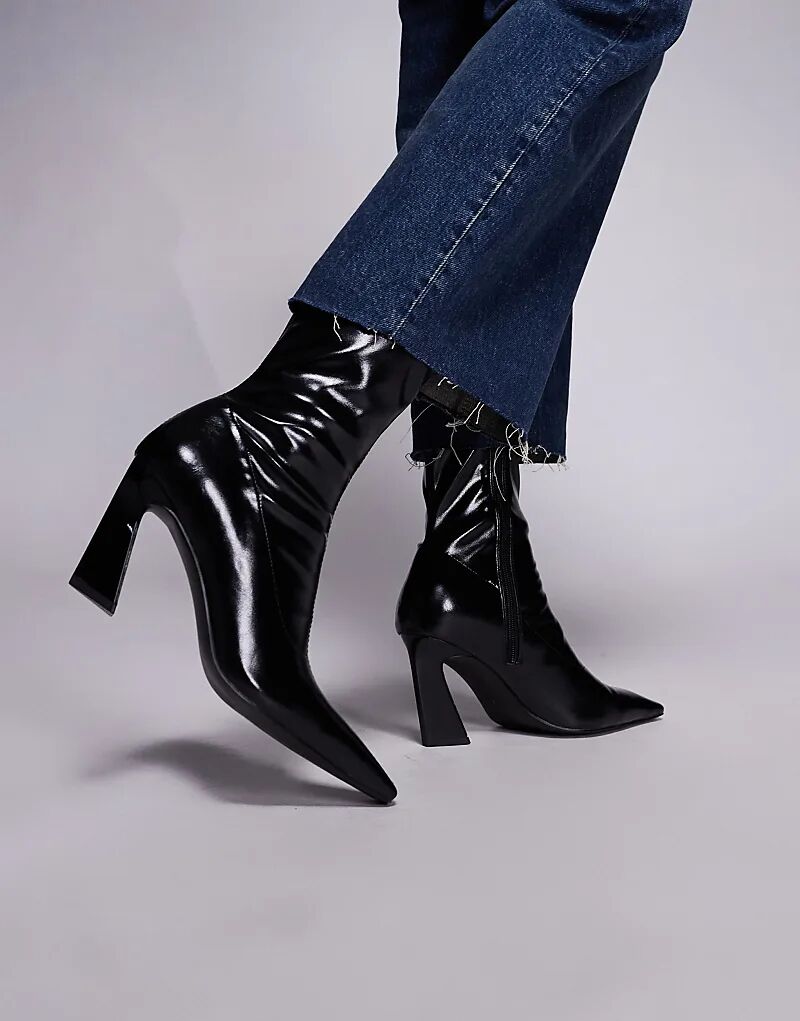 Ботильоны ASOS DESIGN Ember с острым носком, черные