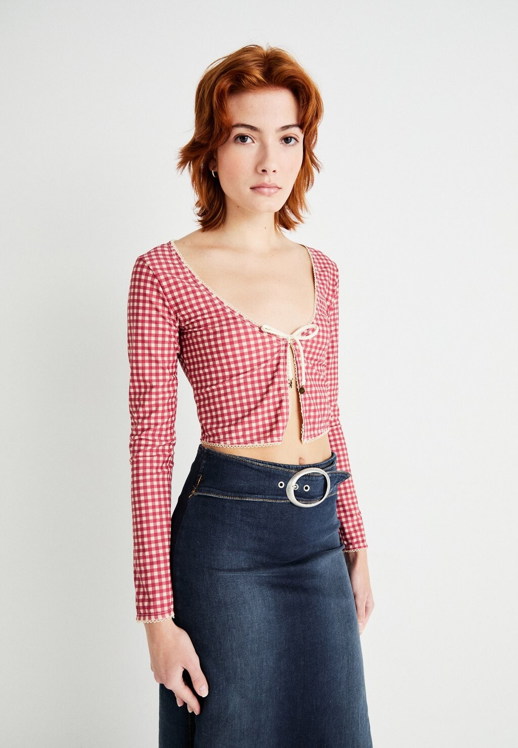 

Вязаный жакет CARDIGAN WITH PICOT TRIM Jaded London, красный