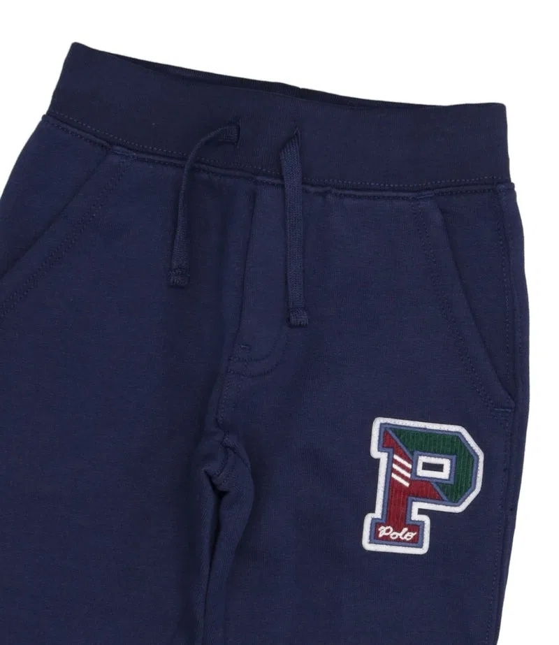 Детские джоггеры из флиса Kids Fleece Letterman Polo Ralph Lauren, Refined Navy — фото 3