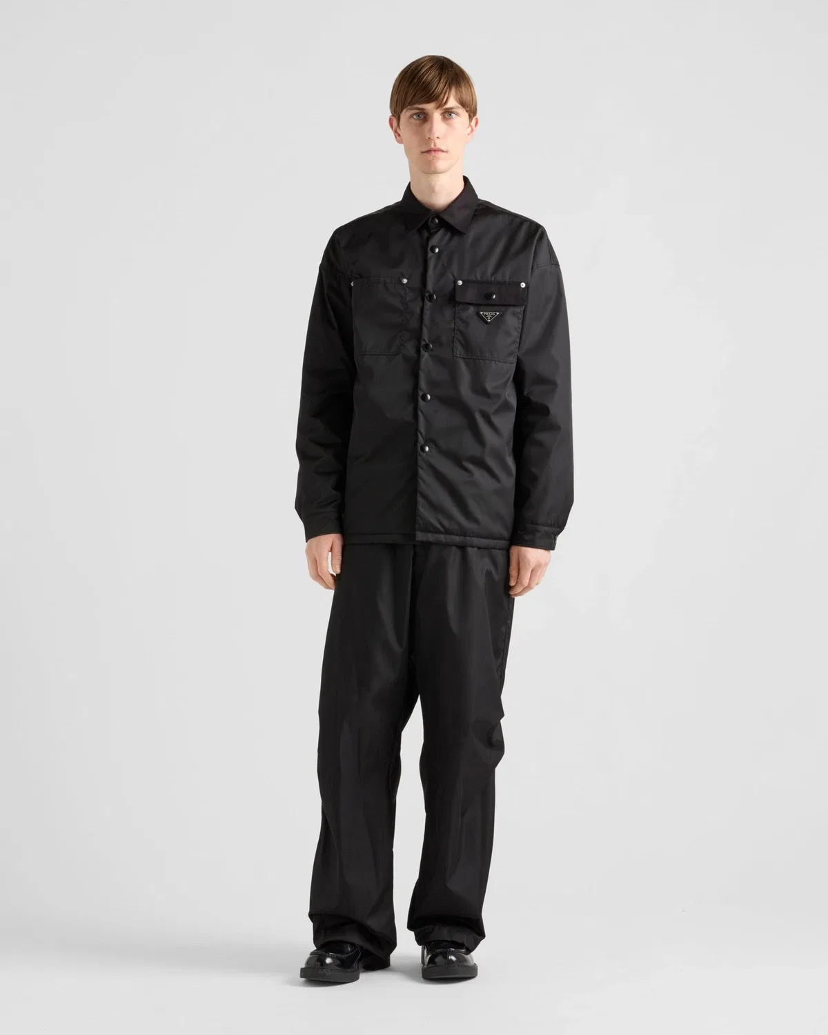 Рубашка поло с длинным рукавом Re-Nylon Prada, черный — фото 2
