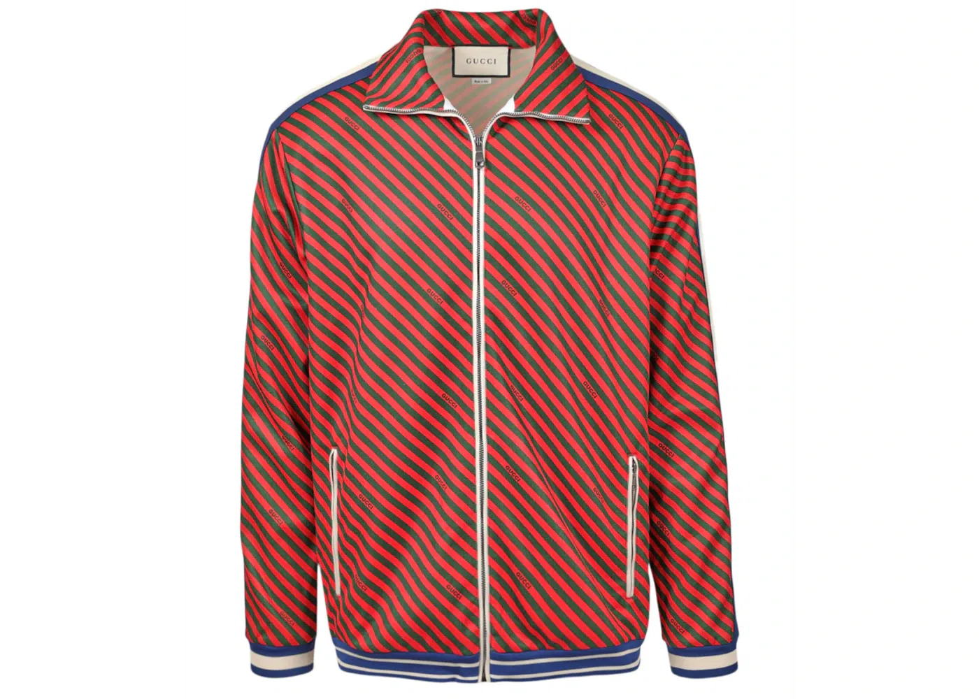 Мужская куртка из трикотажа с полосками Track Jacket Gucci, Red/Green