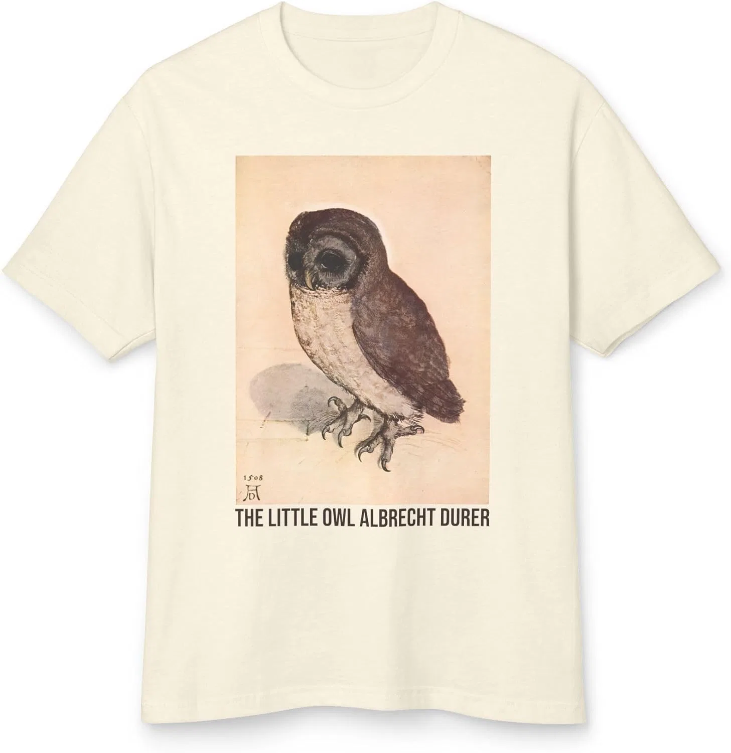 Футболка с принтом Little Owl Heavyweight Cotton Tee American Apparel 1301gd, Faded Cream