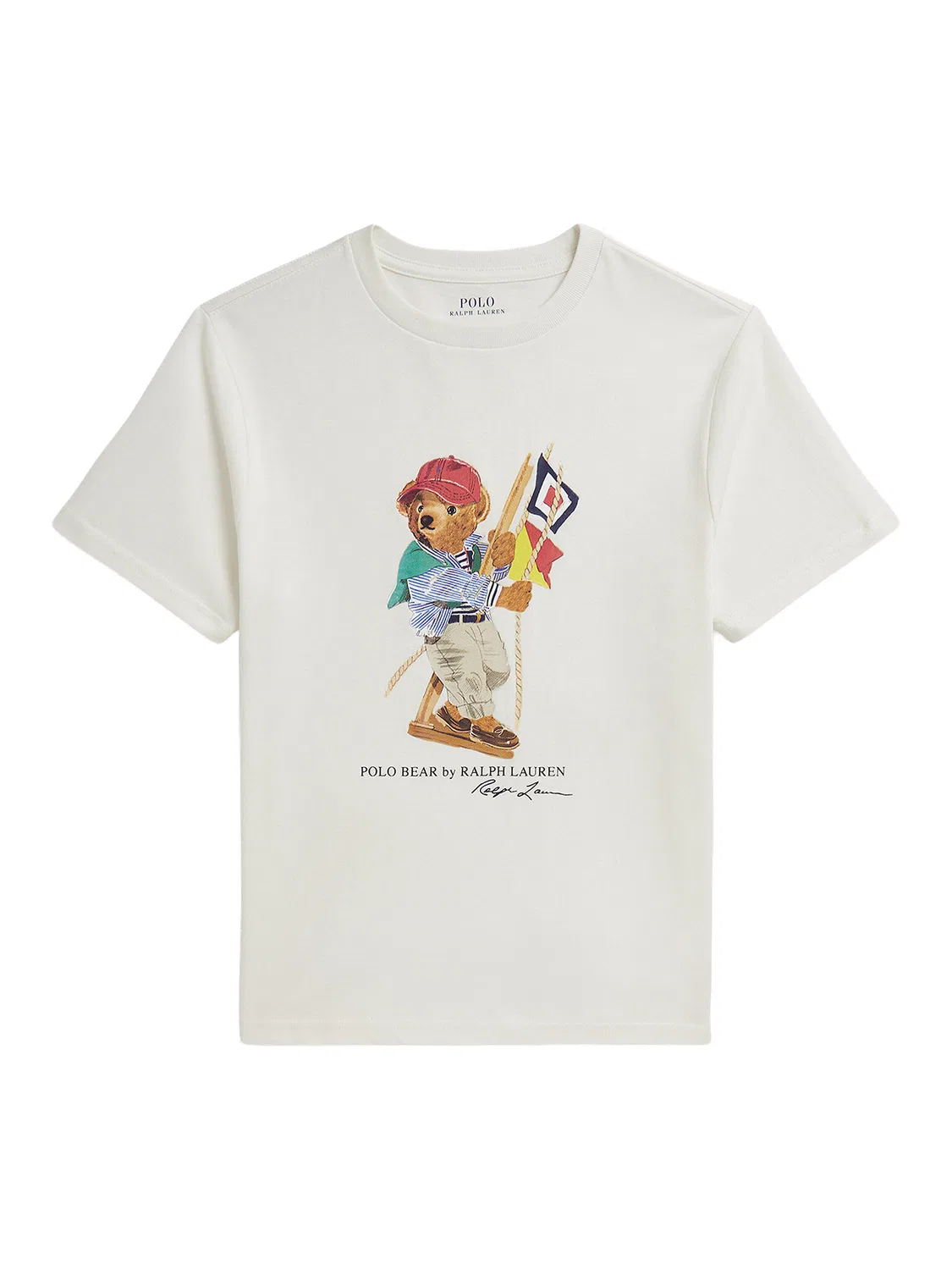 Футболка цвета экрю стандартного кроя для мальчика Polo Ralph Lauren, кремовый