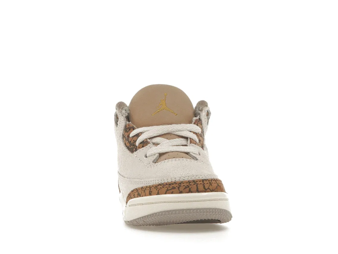 Детские кроссовки для мальчиков с принтом Jordan 3 Retro Palomino Jordan, Light Orewood Brown/Metallic Gold/Light British Tan/Palomino — фото 2