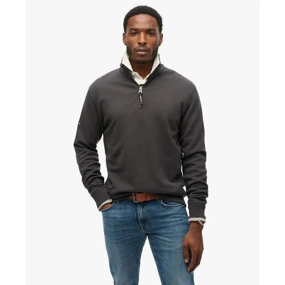 Мужской свитшот с воротником-хенли Superdry Utility Henley, Grau — фото 2