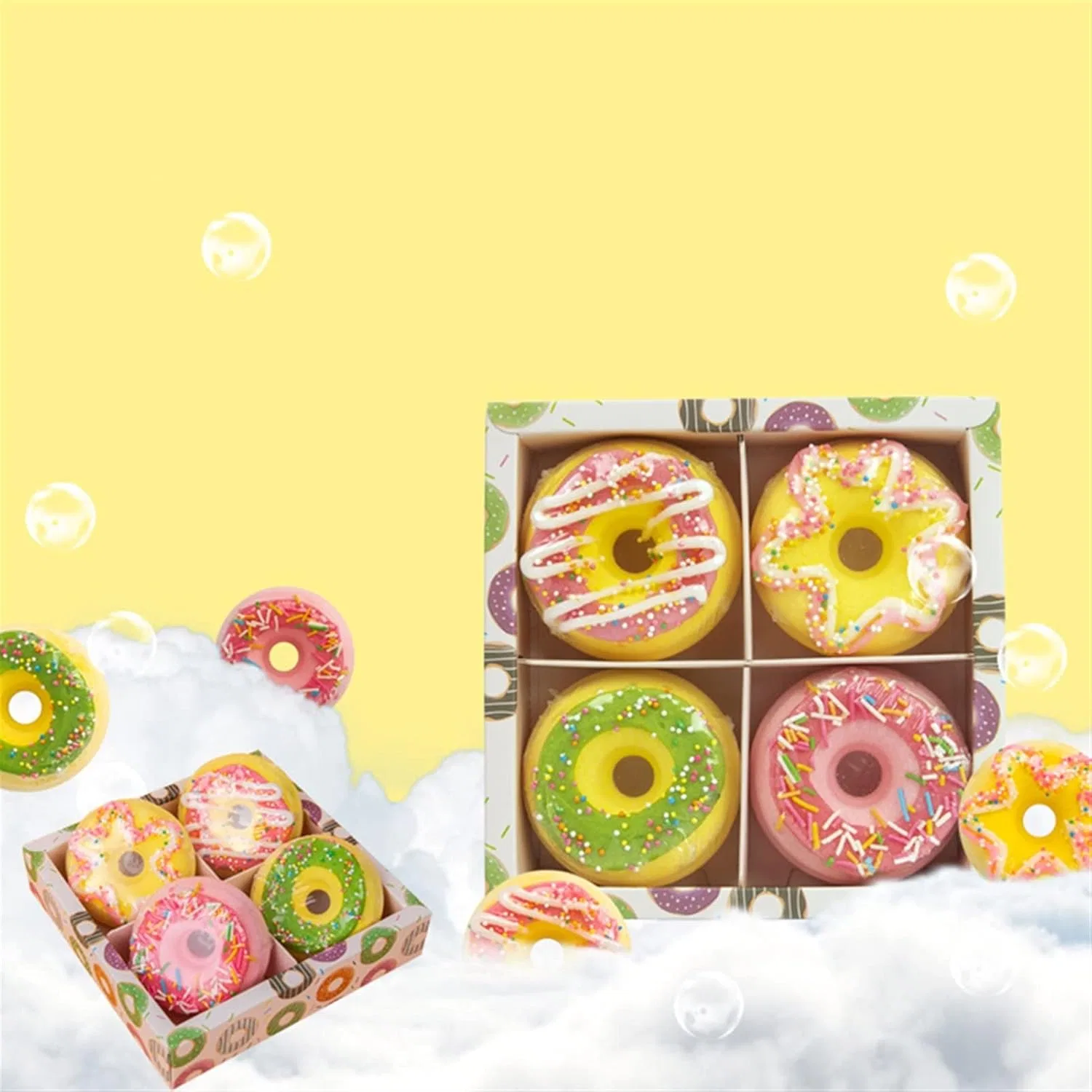 Набор пончиковых бомбочек для ванны, FAMoUsGoods, 4 шт — фото 2