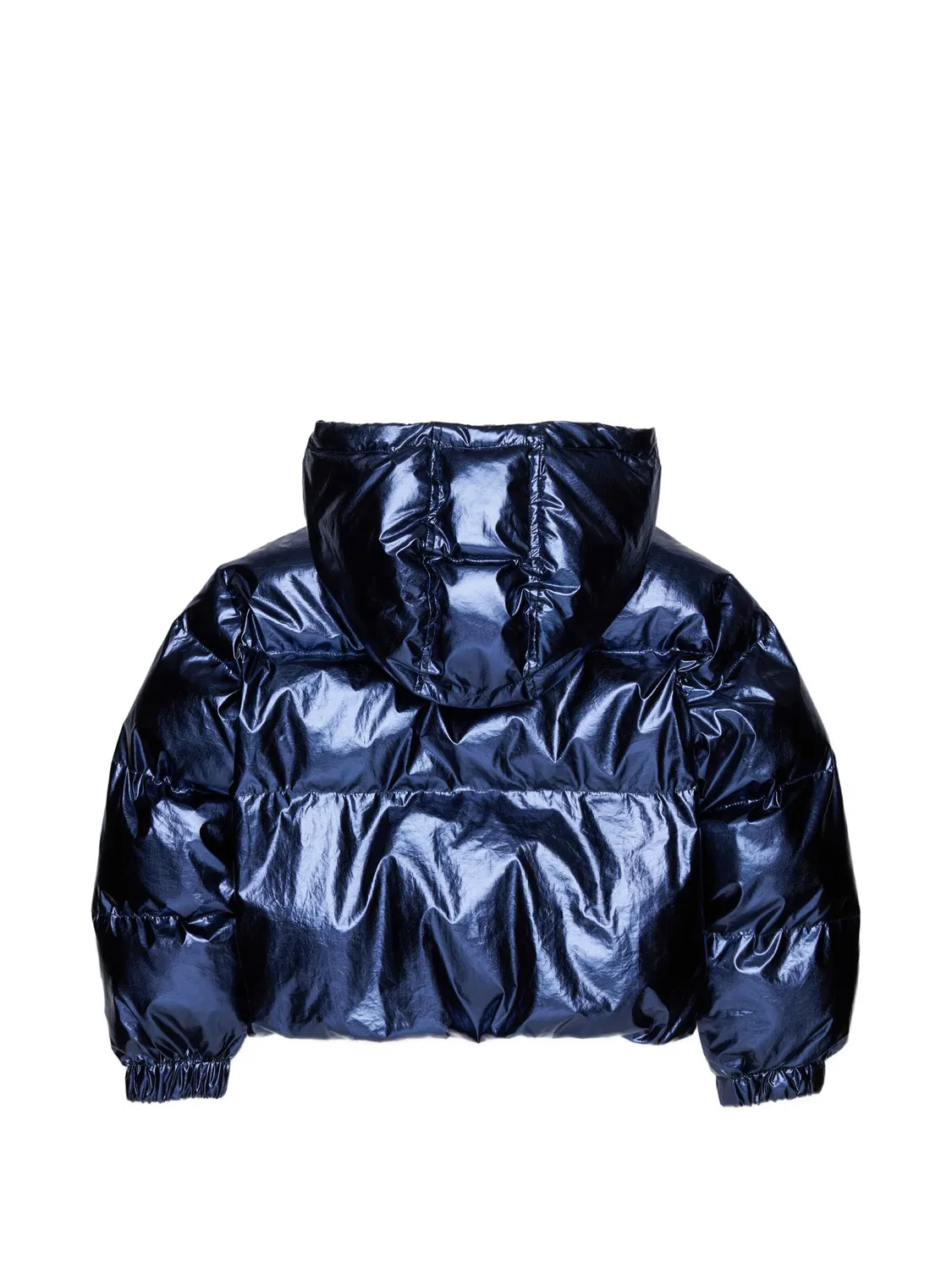 Пуховик с эффектом металлик Marni Kids, синий — фото 2