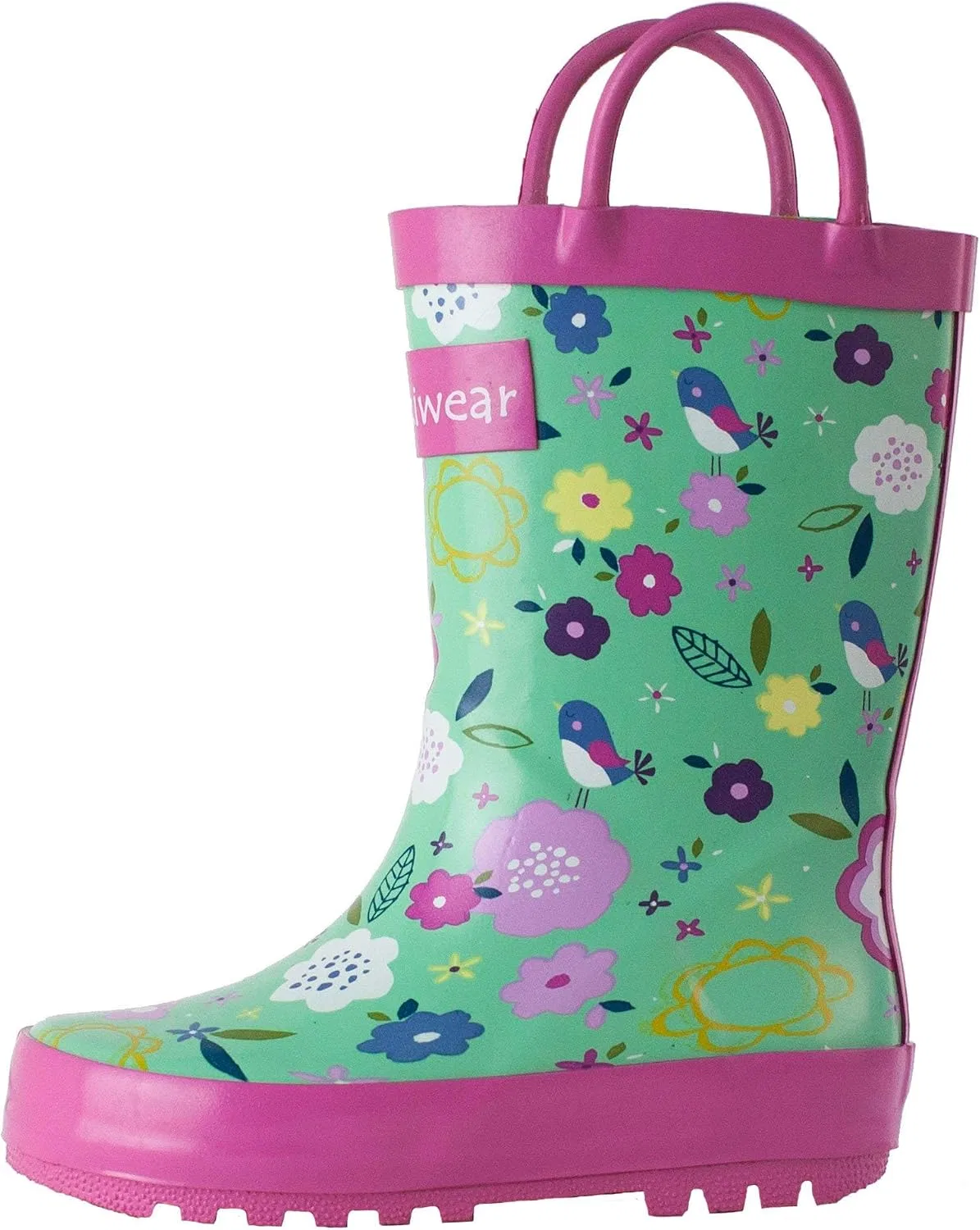 Детские резиновые сапоги для девочек OAKI, Green Floral