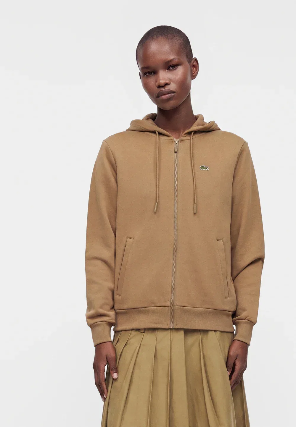 Толстовка Lacoste Cookie на молнии, спортивная, однотонная