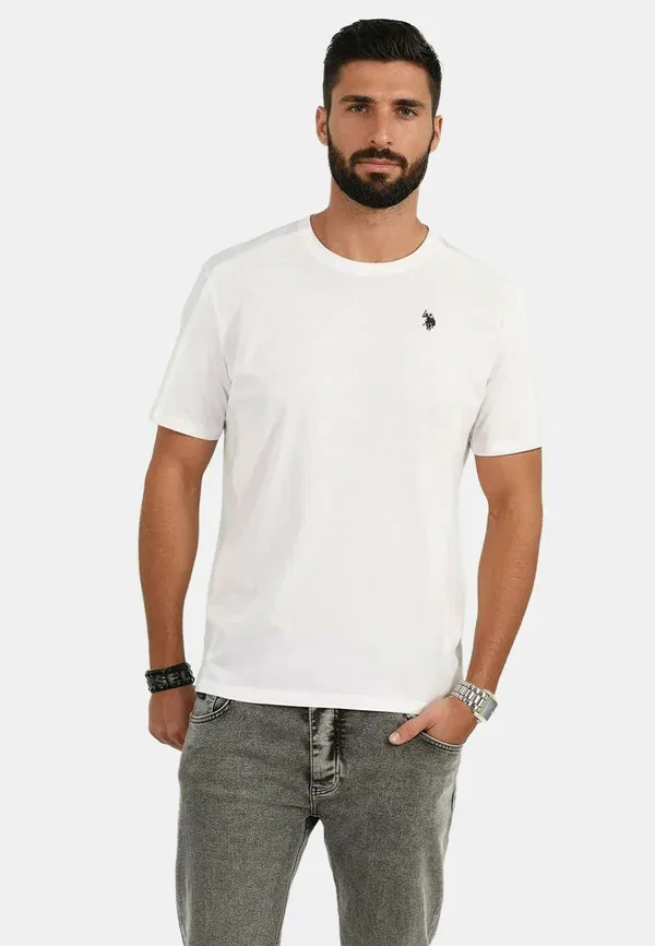 Футболка с застежкой-молнией basic t-shirt U.S. Polo Assn., weiss-navy — фото 2