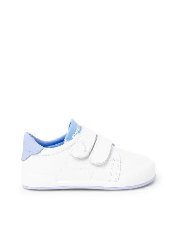 Ботинки кожаные Baby shoes Pisamonas Blanco, Y Azul, белый/синий