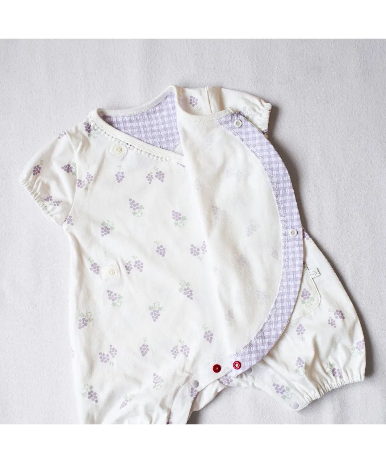 Детский хлопковый боди-комбинезон с фруктовым принтом Fruit Print Easy Romper mocmof, Pink — фото 2