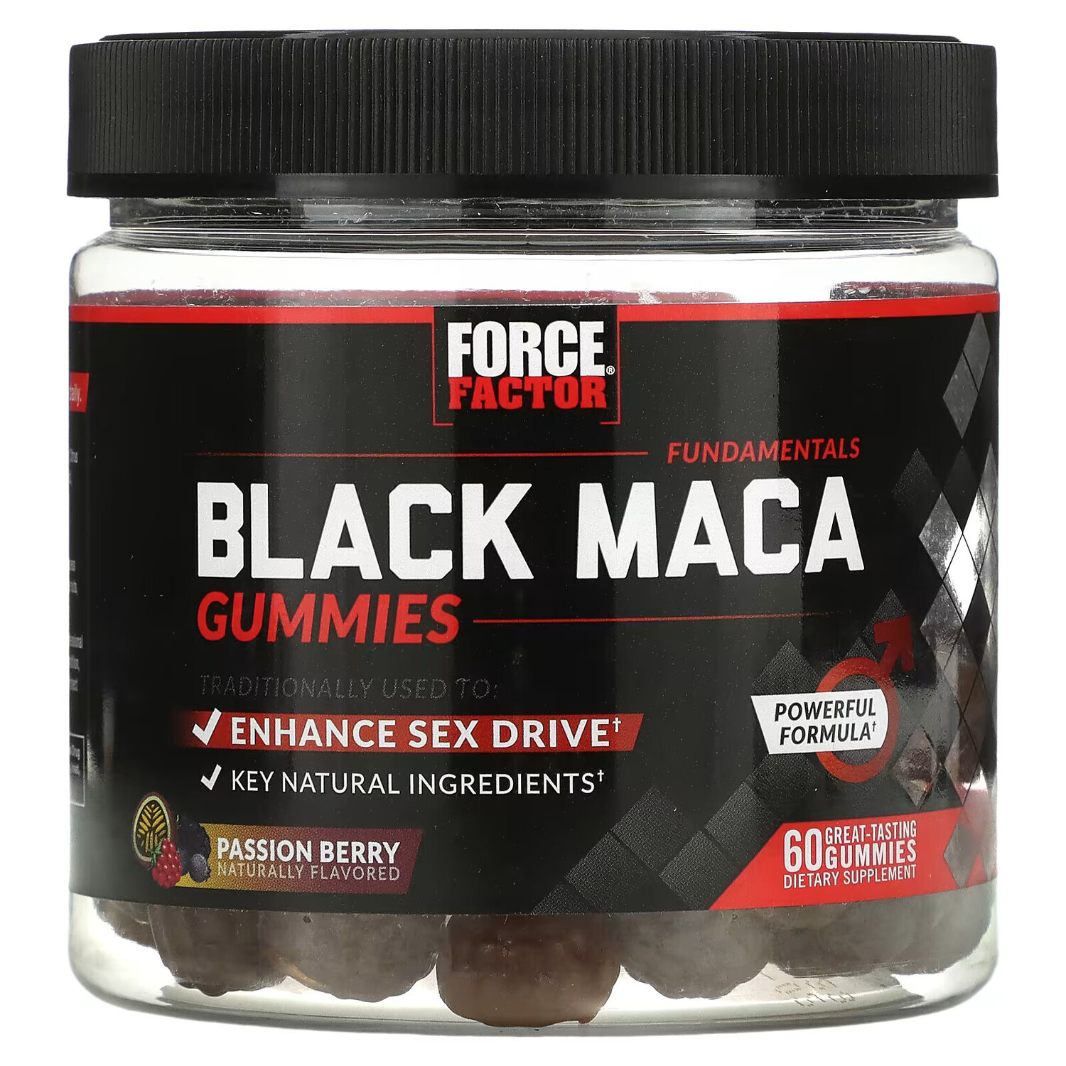 

Force Factor, Fundamentals, черная мака, маракуйя, 60 жевательных таблеток