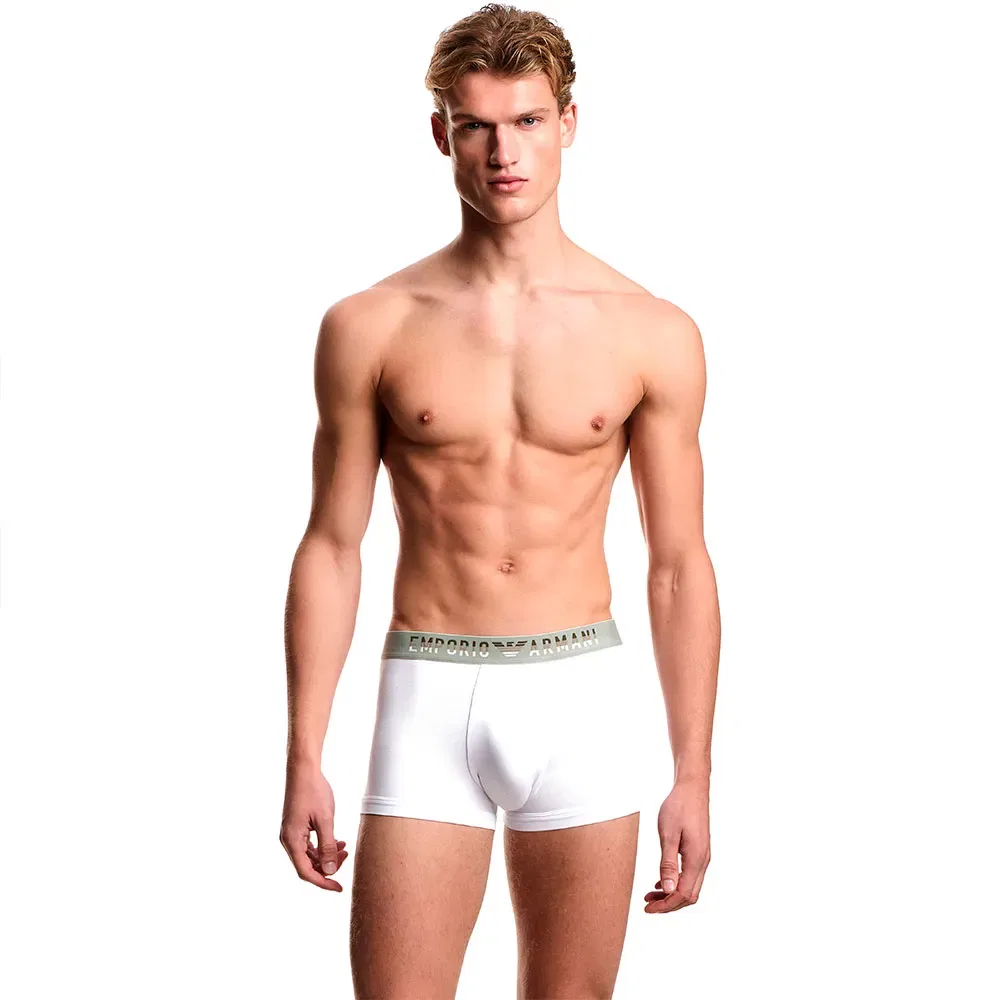 Мужские трусы-боксеры с эластичным поясом Emporio armani, White