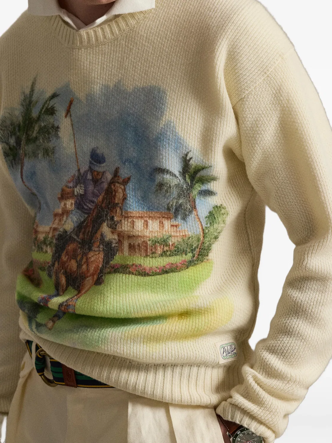 Кашемировый джемпер с принтом Polo Ralph Lauren, нейтральные — фото 2