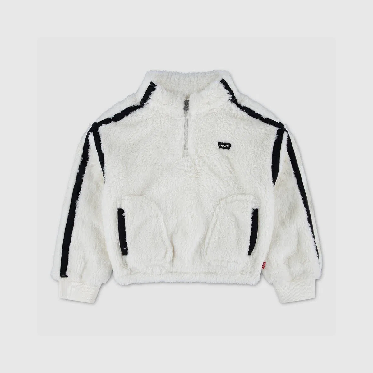 Детская кофта Sherpa с молнией до середины груди для девочек 2T-4T Levi's, Egret - White
