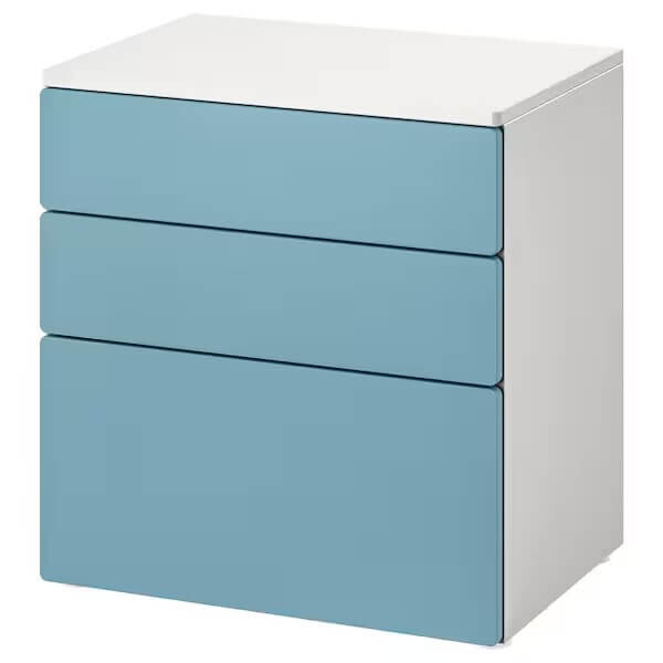 

Комод с 3 ящиками Ikea Smastad/Platsa, 60х42х63 см, белый/голубой