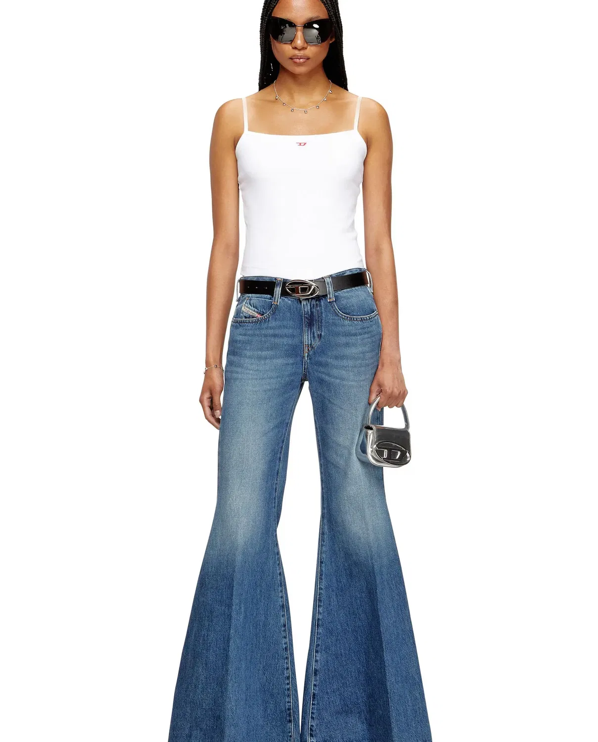 Женские джинсы-клеш с низкой посадкой Diesel, Azul Denim — фото 4