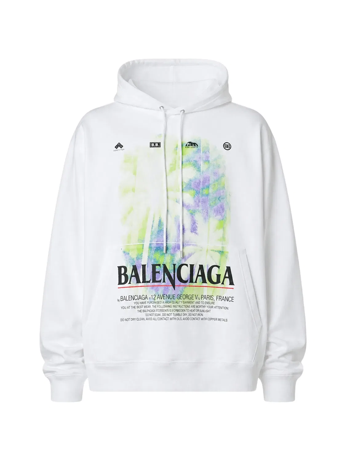 Худи белого цвета из хлопка Balenciaga, белый