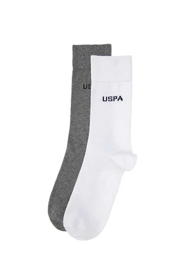 Мужские носки с принтом 2 шт U.S. Polo Assn., Gray Melange