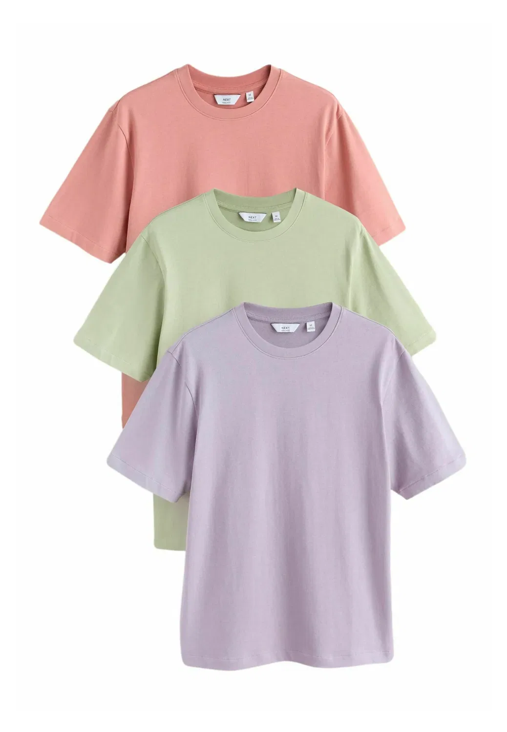 Комплект из 3 футболок из плотной ткани. - базовая футболка Next, Pink Green Purple — фото 2
