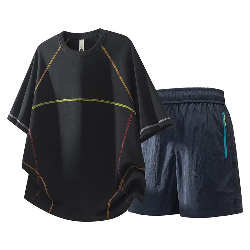Детский комплект спортивной одежды с принтом Sugarfunk, Upgraded Black+Navy Blue