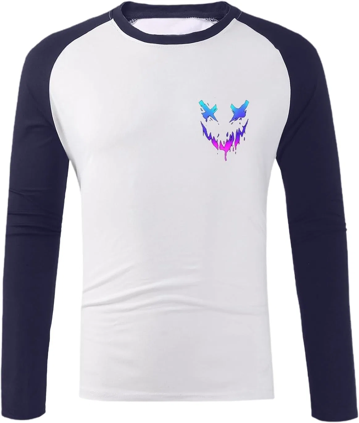 Мужская футболка с длинным рукавом 3/4 реглан Color Block Generic, Dark Purple — фото 3