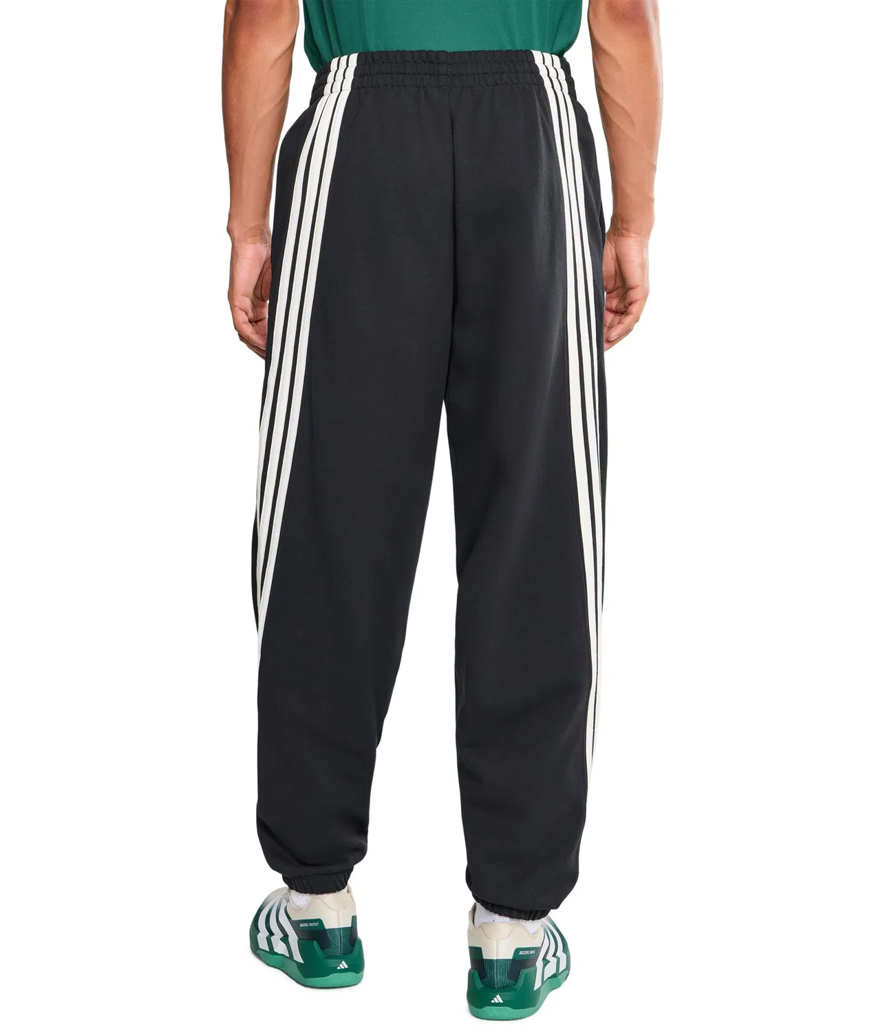 Комплект из 3 полосатых брюк с манжетами. Adidas, Black/Off-White — фото 4