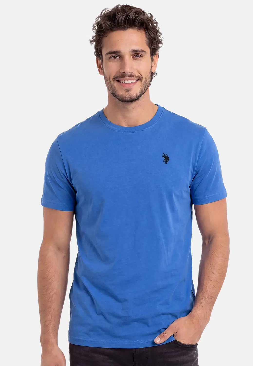 Мужская футболка из 100% хлопка P-012 U.S. Polo Assn., Cobalt