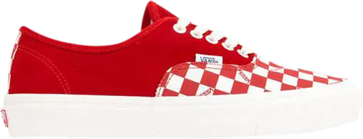 

Кеды Vans OG Authentic LX Racing Red Checkerboard Toe, красный