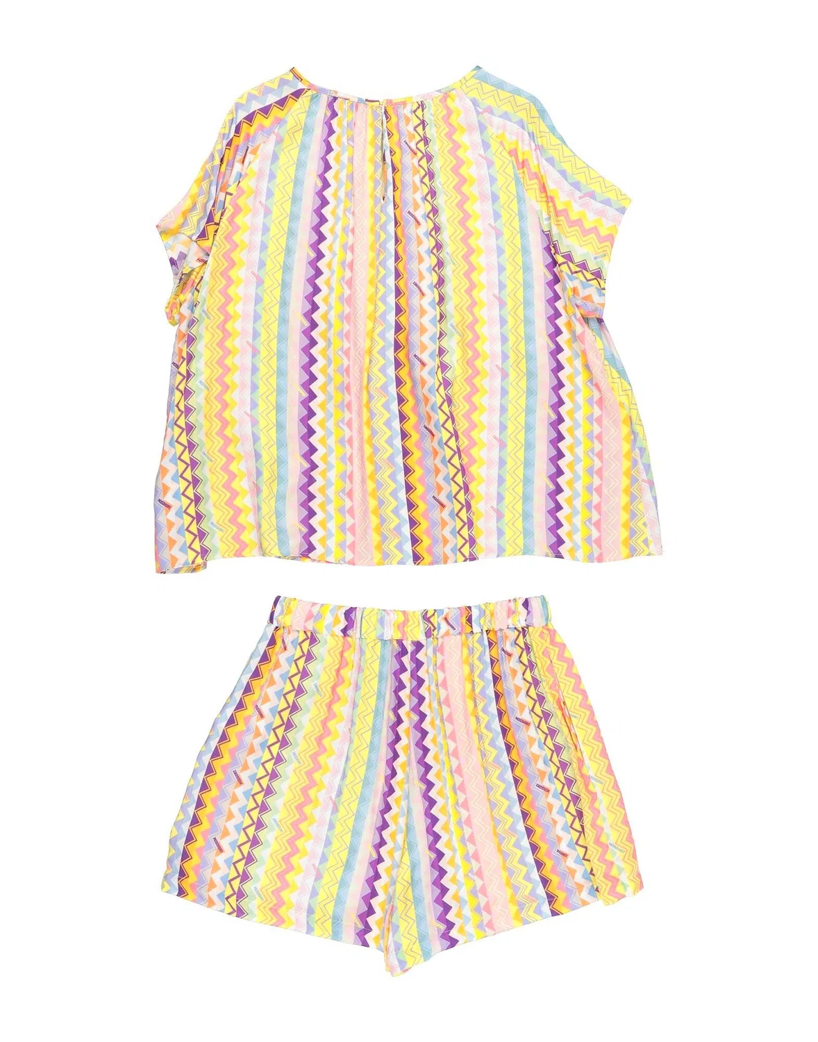 Детский комплект шорт для девочек с принтом Missoni, желтый — фото 2