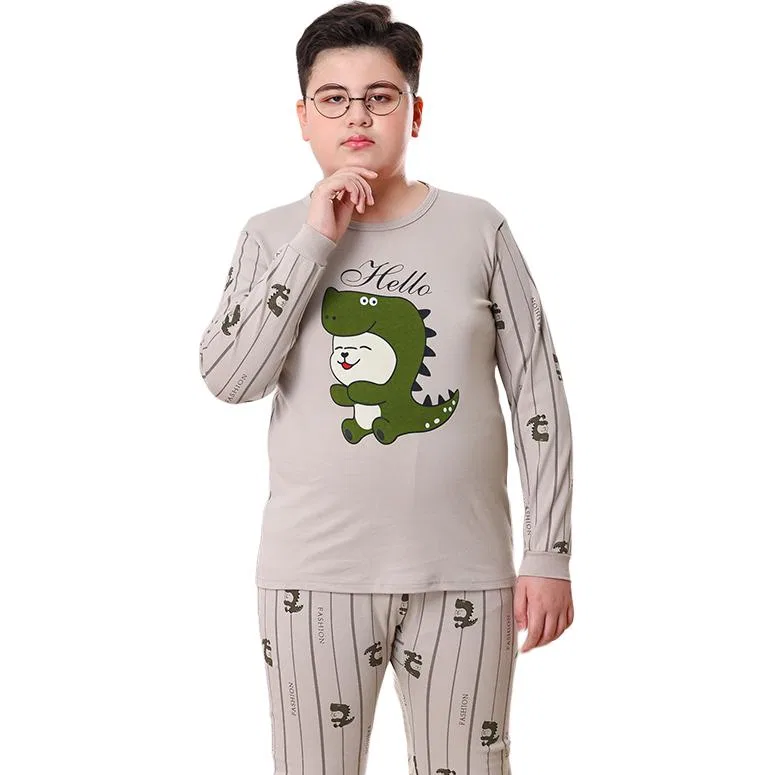 Детское термобелье с длинным рукавом Cotton Gene, Stripes Dinosaur