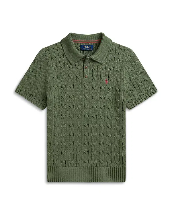 Детский свитер для мальчиков с косами Polo Ralph Lauren, Cargo Green — фото 2