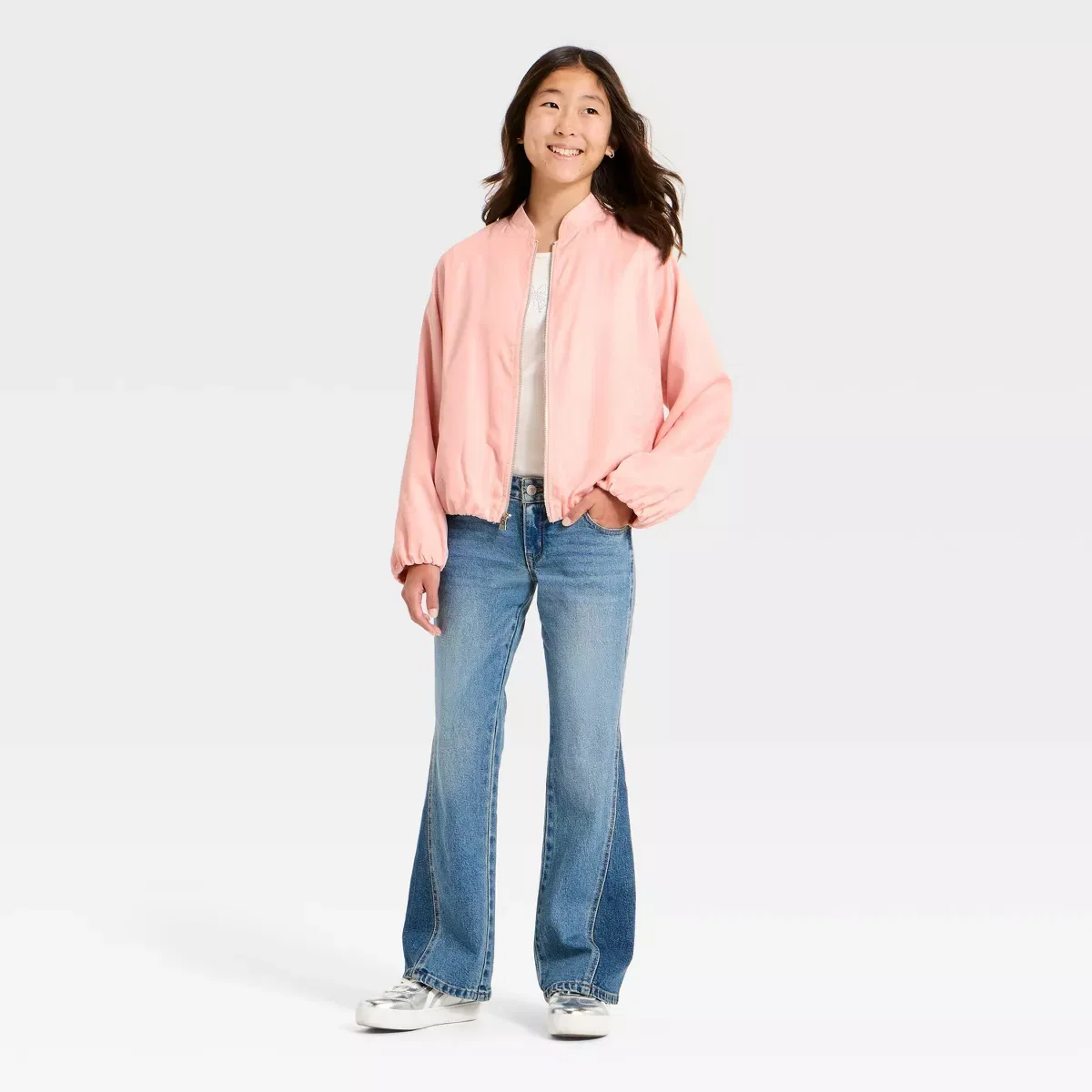 Детская куртка-бомбер для девочек с принтом Bubble Blouson GIRLS SWIM/OUTERWEAR, Pink — фото 3