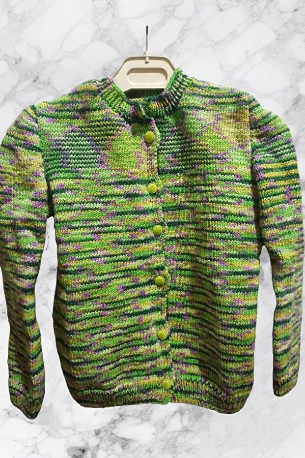 Детский вязаный кардиган для новорожденных с длинным рукавом Kardeşler Marketim, Green
