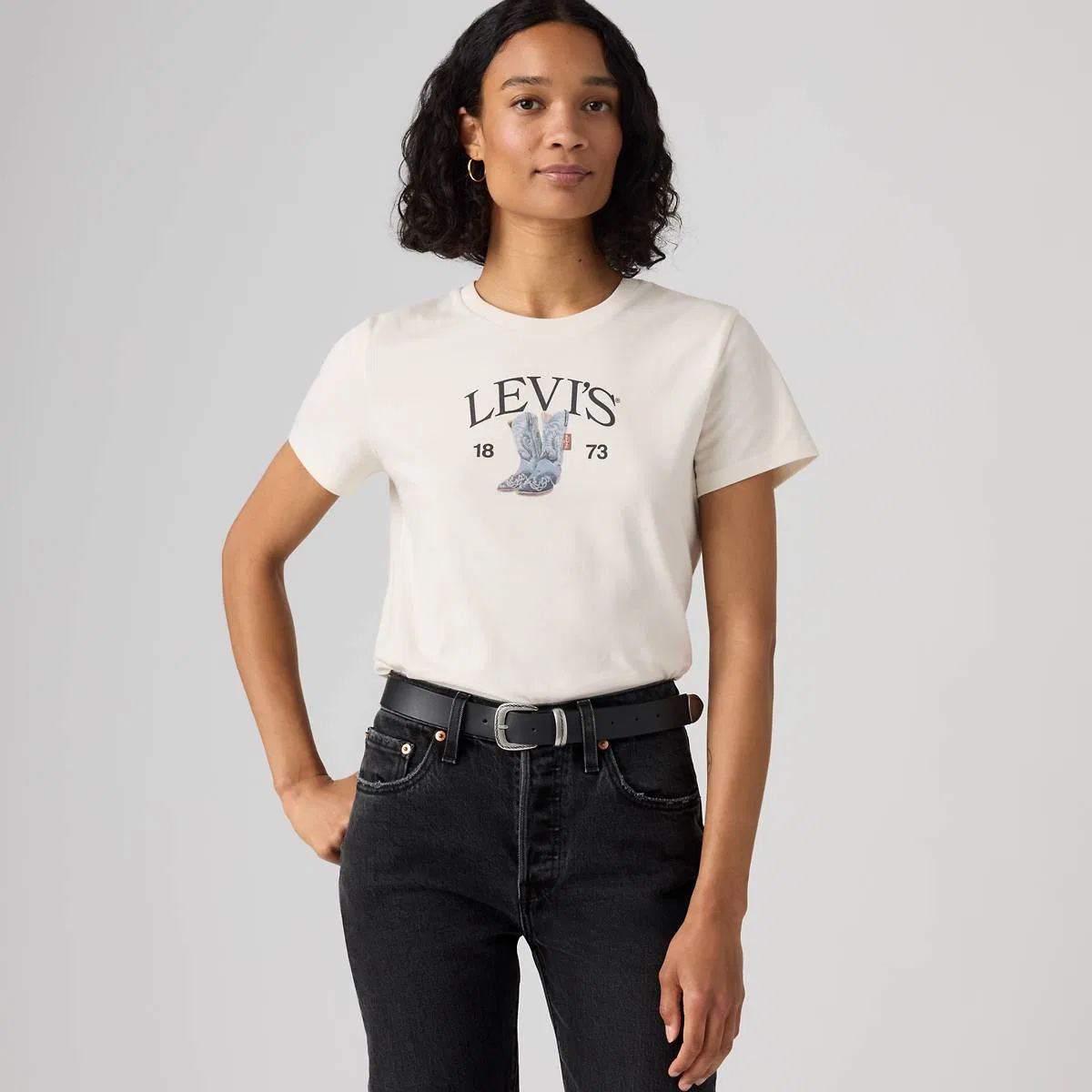 Футболка с идеальным графическим рисунком Levi's, Levi'S Denim Boots Egret - White