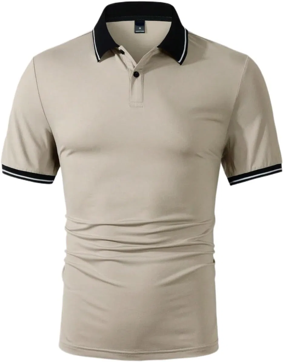 Мужская футболка с коротким рукавом Striped Trim, Coffee