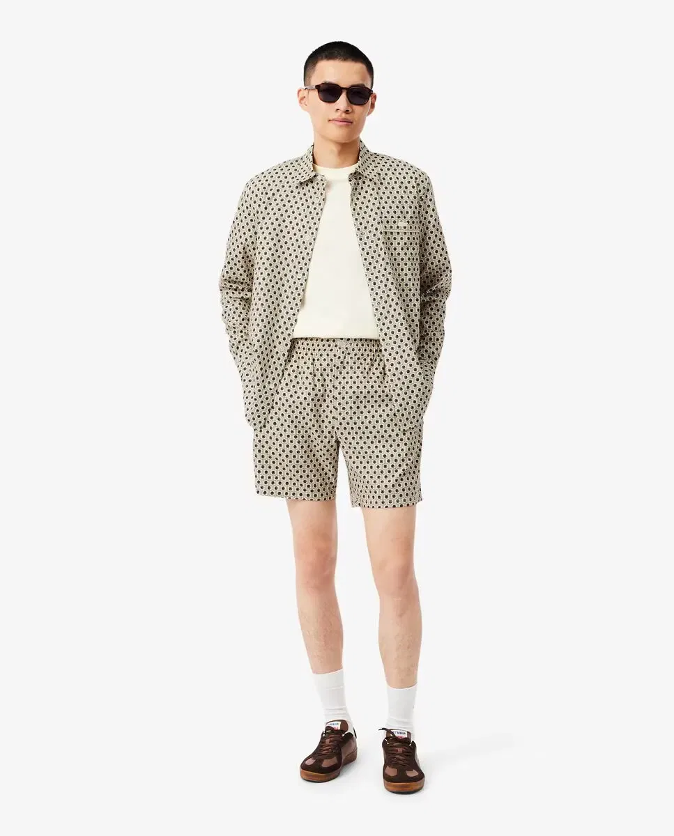 Мужские шорты из хлопковой смеси с принтом Lacoste, Beige — фото 4